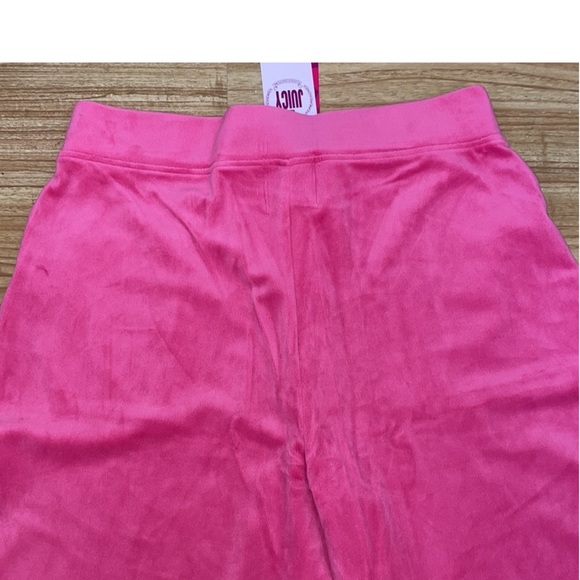 Juicy Couture Pink Velour Tracksuit zip up hoodie, bootcut pant, large - Picture 8 of 9